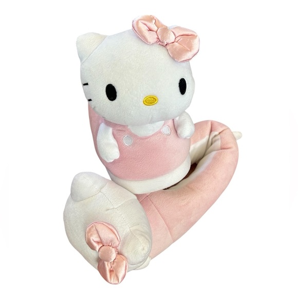 🔥Sanrio Hello Kitty | Women’s Pink and White Cozy Full Foot Slippers, sz L(9-10) - Picture 1 of 14